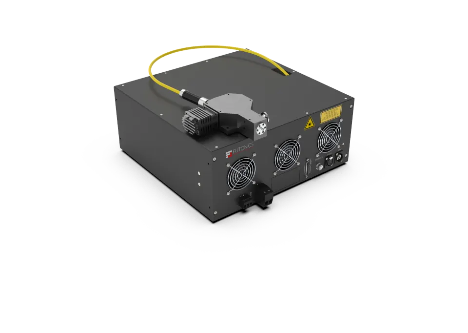 IFL-1200-QCW-AIR – Connection side with fiber and applicator