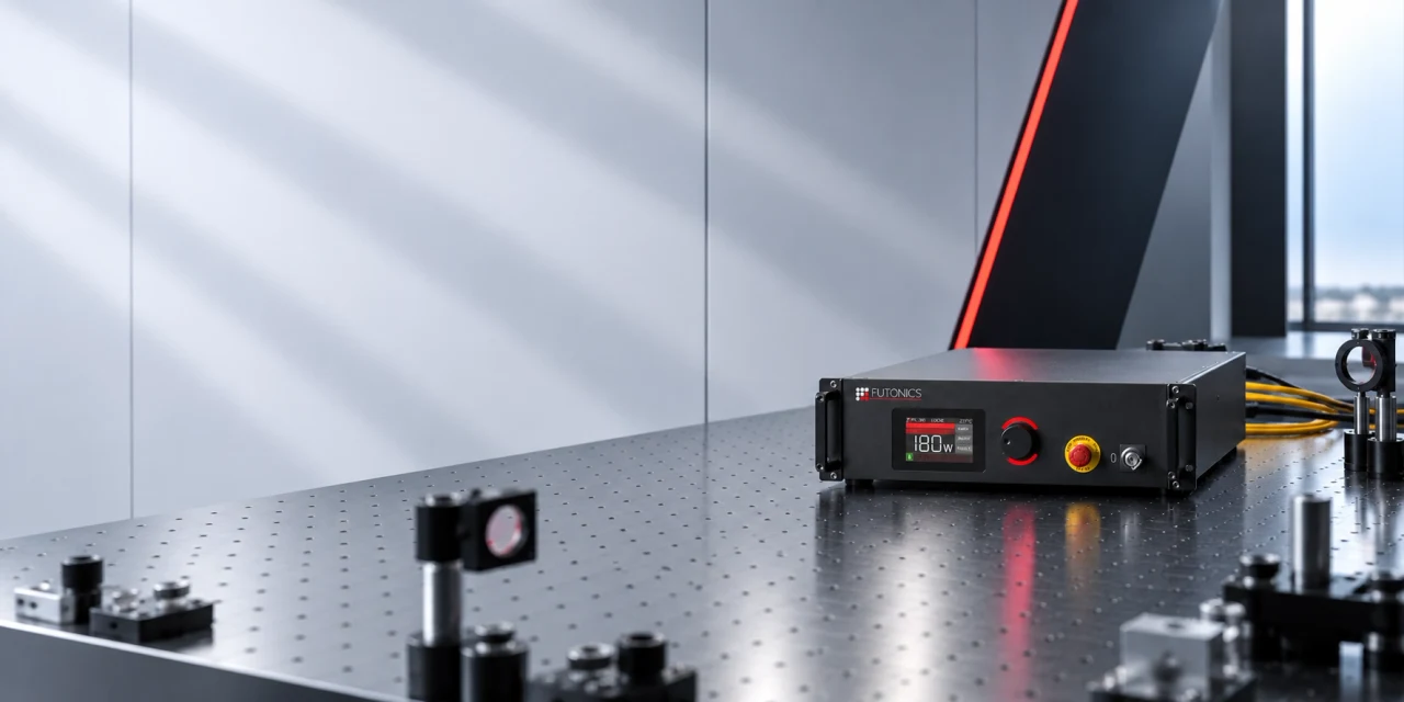 Futonics laser system on an optical table.