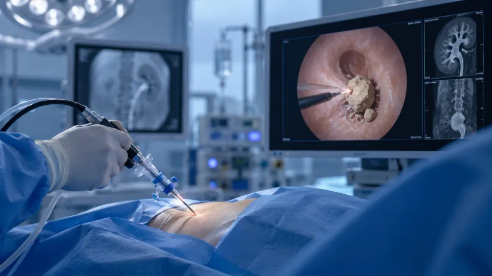 Thulium fiber laser system for endourological lithotripsy.